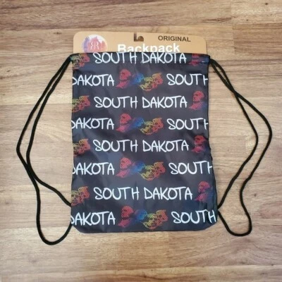 НОВЫЙ черный рюкзак на шнурке South Dakota 16 X 12 дюймов - Изображение 1 из 4