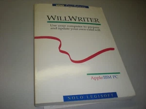 1987 Nolo/Legisoft WillWriter Legal Software for Apple/IBM PC - Book and Disk - Picture 1 of 5