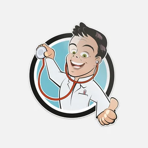 Divertida calcomanía de vinilo de Doctor de dibujos animados - Imagen 1 de 1