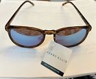 Perry Ellis Round Mirrored Sunglasses Brown Tortoise Plastic Nwt Retail 3999