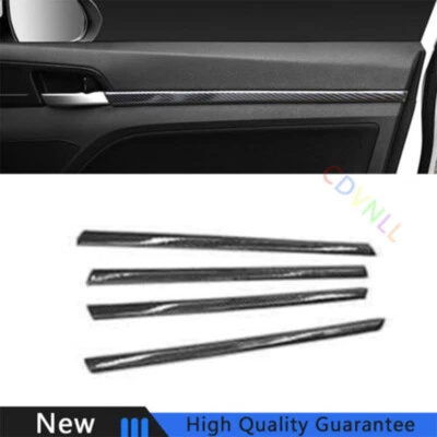 Tira de moldura de cubierta de panel de puerta interior de fibra de carbono para Hyundai Elantra 2016-2020 Foto 1 de 4