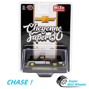 CHASE ! M2 Machines 1:64 1977 Chevrolet Cheyenne Super 30 Truck – Black / White - Picture 1 of 2