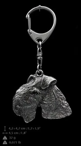 Lakeland Terrier, silver covered keyring, high qauality keychain Art Dog - Foto 1 di 3