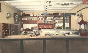 Country Store circa 1880 House of Yesteryear Hastings Nebraska 1948 Postcard - Picture 1 of 2