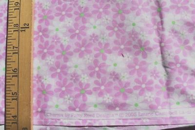 MULTI PINK FLOWER PRINT  PATTY REED 100% COTTON FABRIC 35X43 INCHES - Image 1 of 2