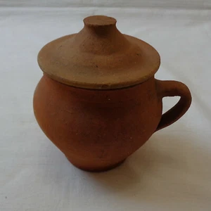 Antike Keramik Kanne Vintage Topf Becher Behälter Deckel Henkel Bauernkeramik - Bild 1 von 12