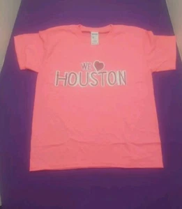 Small New Youth Premium Gildan City Huston Love Graphic Pink Shirt - Picture 1 of 5