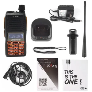 NEW BaoFeng GT-5 10W 128CH Portable Dual Band VHF/UHF IP54 PTT Walkie Talkie - Picture 1 of 11