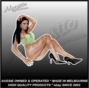 SEXY PINUP GIRL - 155mm x 115mm - DECAL / STICKER - Foto 1 di 1