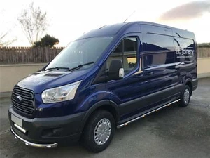 Para adaptarse 2014+ Ford Transit MK8 SWB barras laterales de acero inoxidable tablas de tubos + LED - Imagen 1 de 12