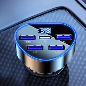USB Car Phone Charger Adapter Type C PD LED Display Fast Charging Accessories - Picture 1 of 12