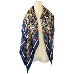 100% Silk Floral Pashmina Scarf Delicate Feminine Multifunctional Artsy Bohemian - Picture 1 of 5