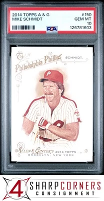 2014 TOPPS ALLEN & GINTER #150 MIKE SCHMIDT HOF POP 5 PSA 10 - Image 1 of 3