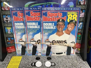 Lot of 3: 1988 Sports Illustrated SF Giants Will Clark Oakland A's Mark McGwire - Picture 1 of 7