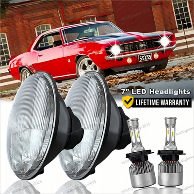 Par de faros LED de 7" para Chevrolet Camaro Z28 SS RS 1967 1968 1969 1970 1971 Foto 1 de 4