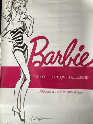 HTF Robert Best Barbie 50th Anniversary Wall Art Print 24” x 36” - Image 1 of 2