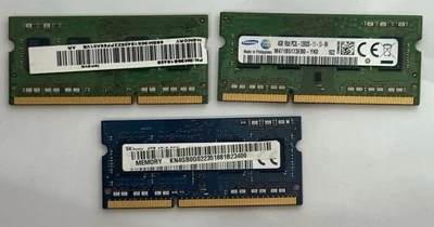 12GB (3x4GB) DDR3 PC3L-12800S Sodimm Laptop RAM Memory 2 Samsung And 1 Hynix - Image 1 of 4