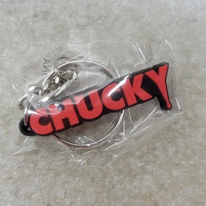 Chucky Horror Movie Logo Keychain Childs Play Collectible Rubber New In Package - Picture 1 of 3