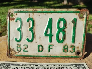 EXPIRED 1982 / 83 Distrito Federal Mexico 33481 Motorcycle License Plate - Picture 1 of 9