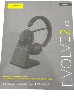 Jabra Evolve2 65 Certified for MS Teams Stereo Bluetooth Headset with Desk Stand - image 1 of 4