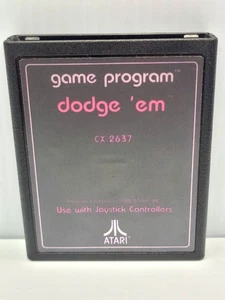 Dodge 'Em (Atari 2600, 1981) Text Label Cartridge Manual Tested Cleaned CX2637 - Picture 1 of 6