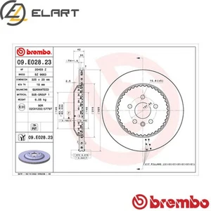 2x BRAKE DISC 09.E028.23 FOR LAND ROVER RANGE/VELAR 204DTY 2.0L PT204 2.0L 4cyl - Picture 1 of 7