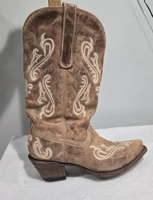 Botas de Vaquero Corral Honey Cortez Bordadas Punta Corta para Mujer Talla 8M Estilo R1974 Foto 1 de 4