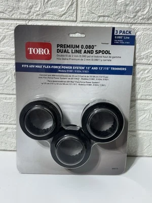 Toro Premium .080" Dual Line & Spool 3 Pack For Flex Force Power System Trimmers Foto 1 de 4