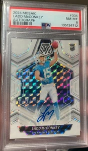 2024 Mosaic White Prizm Ladd Mcconkey Auto PSA 8 #334 - Picture 1 of 2