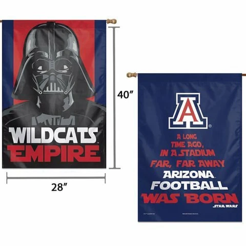 WinCraft Arizona Wildcats 28" x 40" Star Wars Darth Vader Two Sided Banner NEW Cover