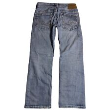 Silver Jeans Gordie Loose Fit Straight Leg Denim Blue Light Wash Mens 30x30