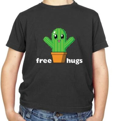 DRESSDOWN Free Cactus Hugs Kinder T-Shirt - süß - Anime - Free Hugs - Kakteen