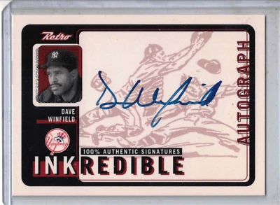 1999 UD Retro baseball Dave Winfield INKREDIBLE Autograph auto card N.Y. YANKEES - Image 1 of 2