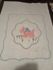 Vintage Antique Chenille Bedspread Baby Blanket Puppy Bow Size 63” X 39” Perfect