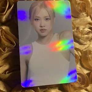ROSE BLACKPINK GAME Edition Celeb KPOP Girl Laser Photo Card White 3 - Picture 1 of 5