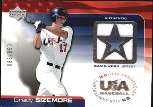 2004 USA Baseball 25th Anniversary Game Jersey #GS Grady Sizemore Jersey /850