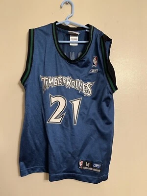 Camiseta De Colección Reebok Kevin Garnett Minnesota Timberwolves Niños Talla M 8-10 Foto 1 de 2