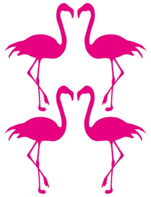 FLAMINGO AUFKLEBER Deko Sticker Wandtattoo Fenster Möbel Auto Tropisch Spiegel  - Bild 1 von 4
