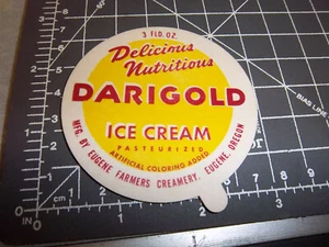 vintage ice cream cap, Darigold Ice Cream, 3 oz large cap, Eugene Oregon - Picture 1 of 1