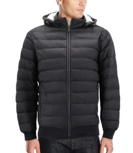 Men’s Sherpa Lined Lightweight Hooded Zipper Insulated Quilted Puffer Jacket -XL - Picture 1 of 4