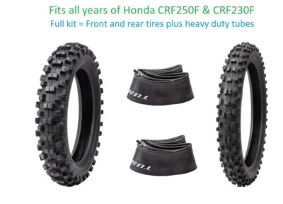 Tusk EMEX T-35 Soft/Interm FRONT & REAR TIRES + HD TUBES Honda CRF250F & CRF230F - Image 1 of 4