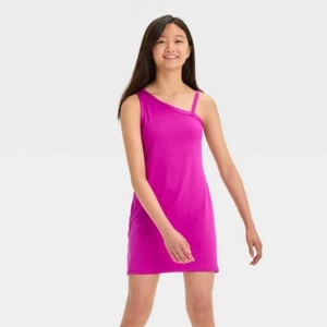 Girls' Asymmetrical Active Dress - All in Motion™ Dark Violet M 8 - Picture 1 of 8