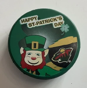 2009-2010 Happy St Patrick's Day Minnesota Wild NHL Hockey Puck - Picture 1 of 2