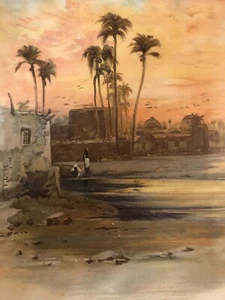 aquarelle orientaliste village - Imagen 1 de 4
