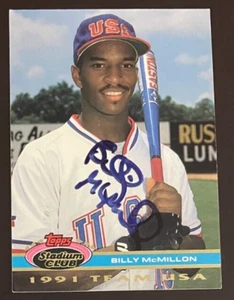 BILLY McMILLON SIGNED 1992 Topps Stadium Club Team USA CARD ~ AUTHENTIC - Imagen 1 de 2