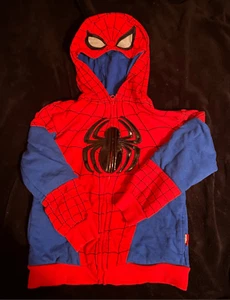 Disney Store Marvel Spider-Man Costume Hoodie Jacket Zip Up Youth 7/8 - Picture 1 of 7