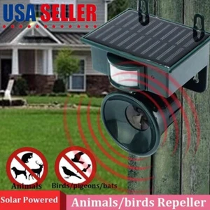 Solar Ultrasonic Bird Repellers Pest Control Scarer Deterrent Fox Motion Sensor - Picture 1 of 11