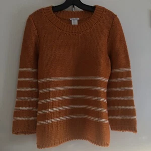 Oscar de la Renta  100% silk orange sweater women L - Picture 1 of 5