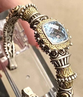 Barbara Bixby серебро/18k золото синий топаз браслет🩵 - Изображение 1 из 4