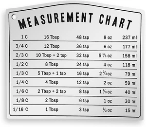 Kitchen Baking Measurement Conversion Chart Magnet | Must Have for Any Chef | Cu - Picture 1 of 12